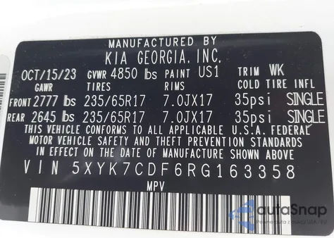 2024 Kia Sportage X-Pro z USA, uszkodzony, nr VIN 5XYK7CDF6RG163358